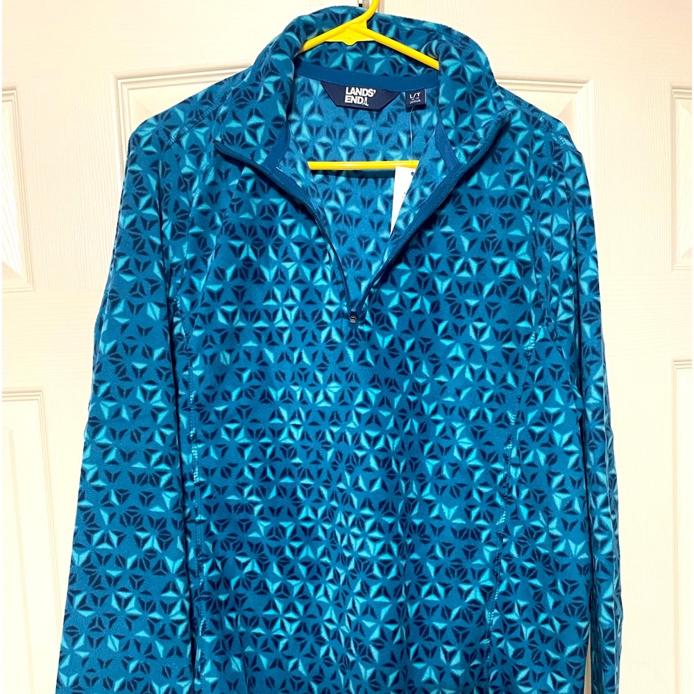 NWT Large Tall Lands End Fleece quarter zip shirt